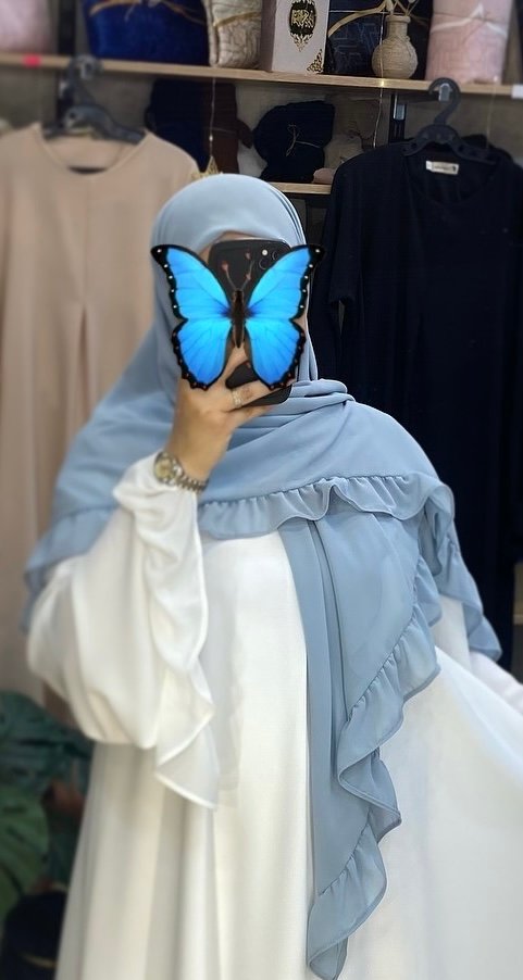 خمار مربع ازرق سماوي