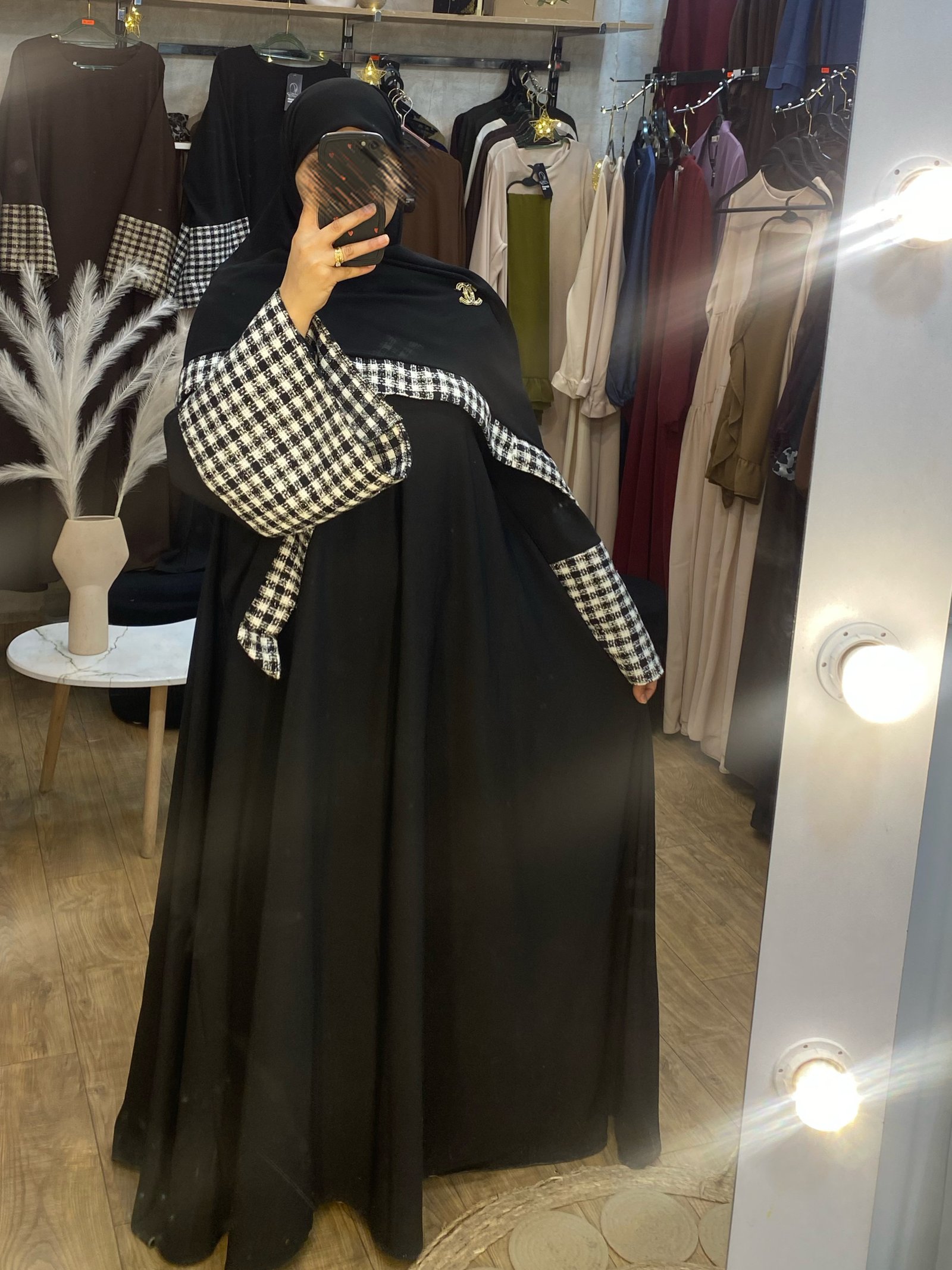 Ensemble abaya chanel noir + foulard chanel noir
