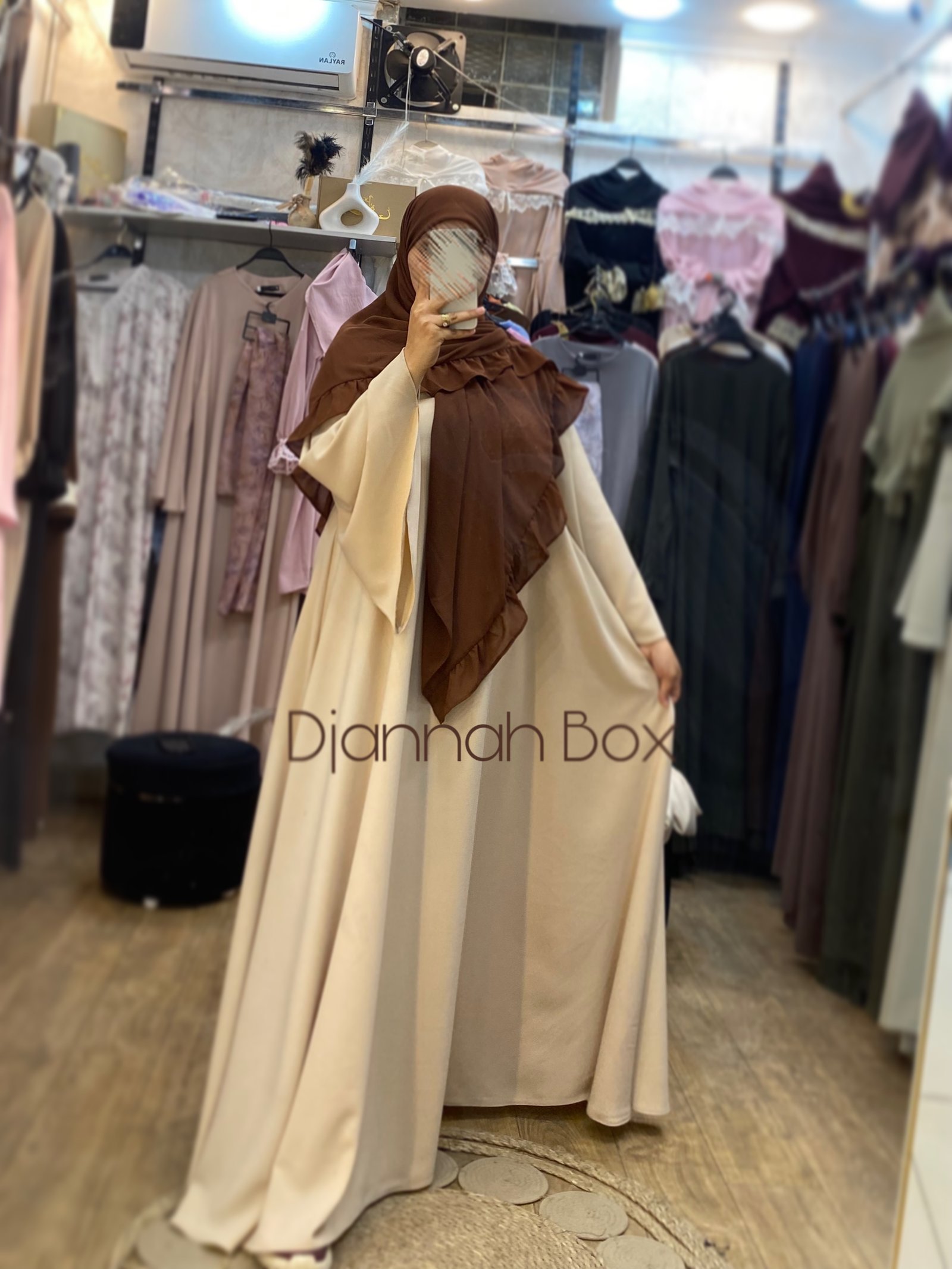 Ensbl eleg biege+ foulard marron jrjt