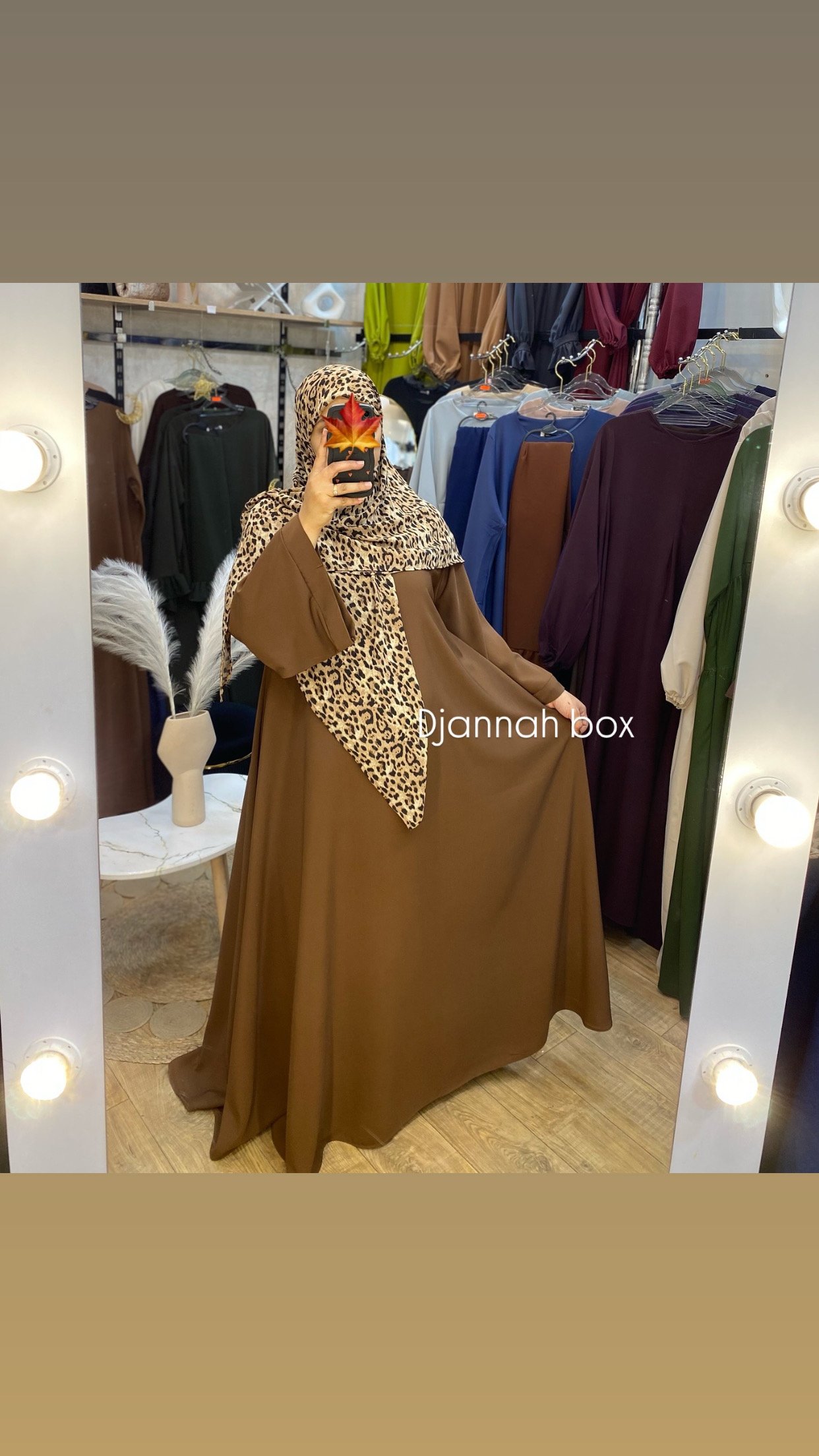 Abaya cloche marron caramel