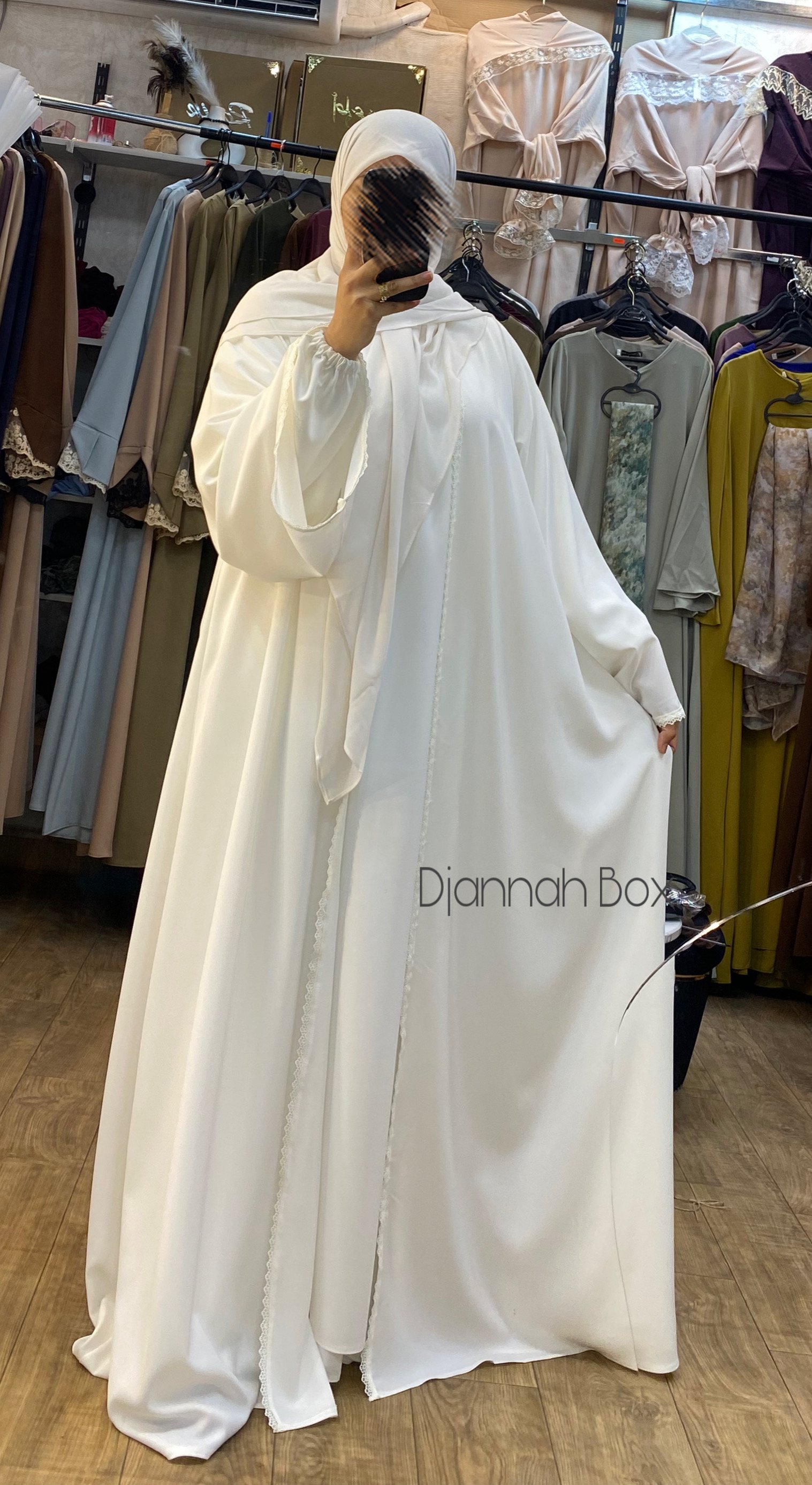 Abaya marguerite blanc + f blanc