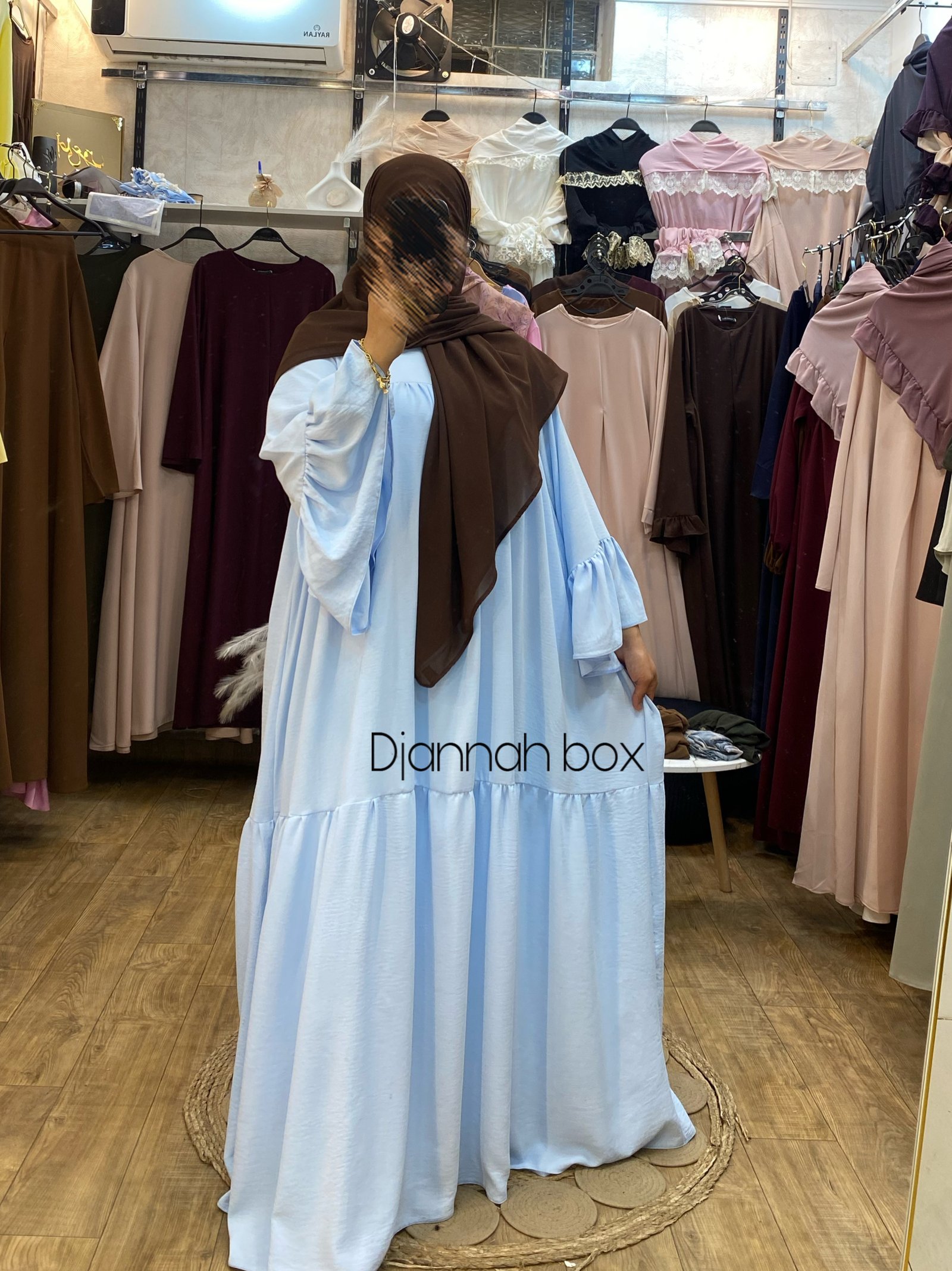 Robe hijab yasmine bleu ciel 