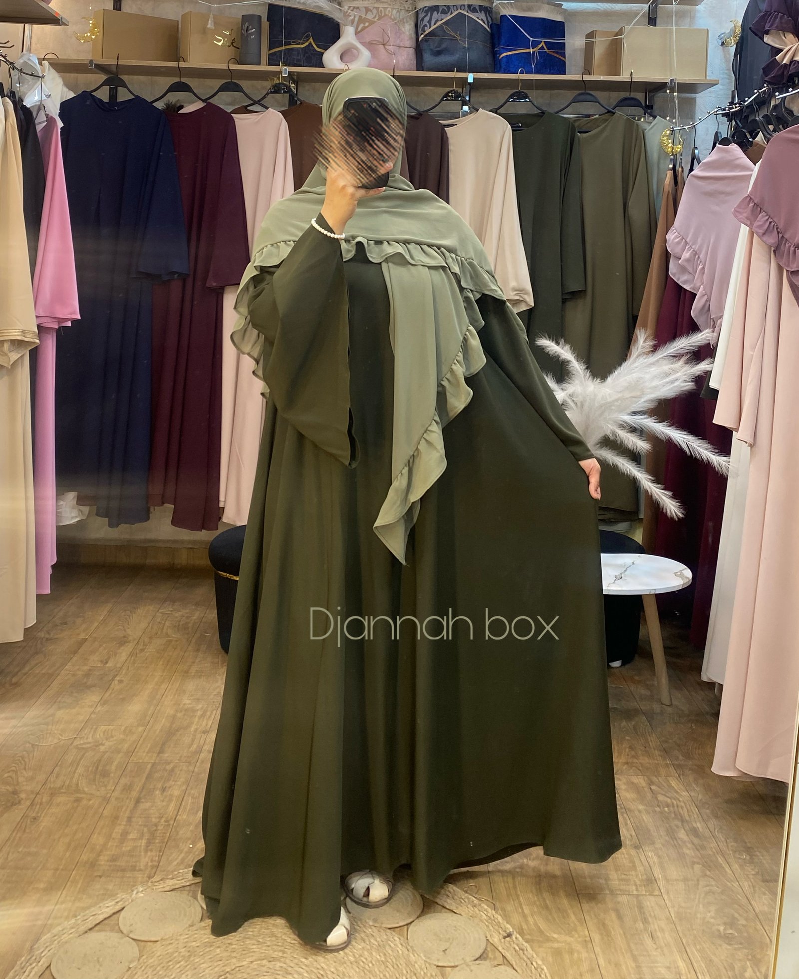 Ensemble elg vert boutl + f vert pastel