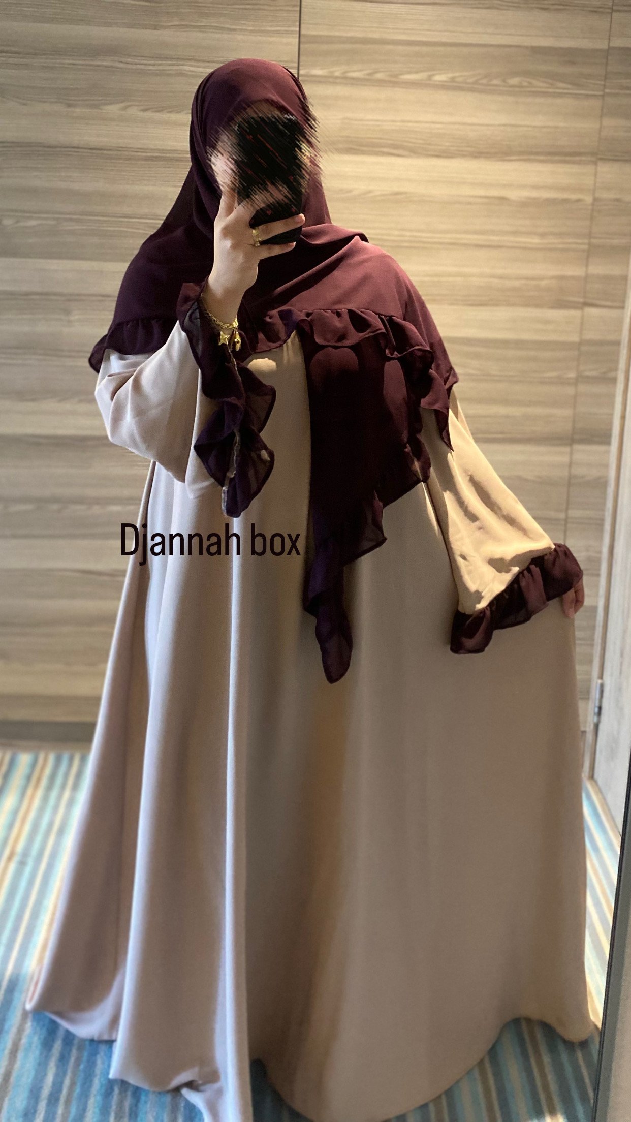 Ensemble abaya samra+ foulard burgandy