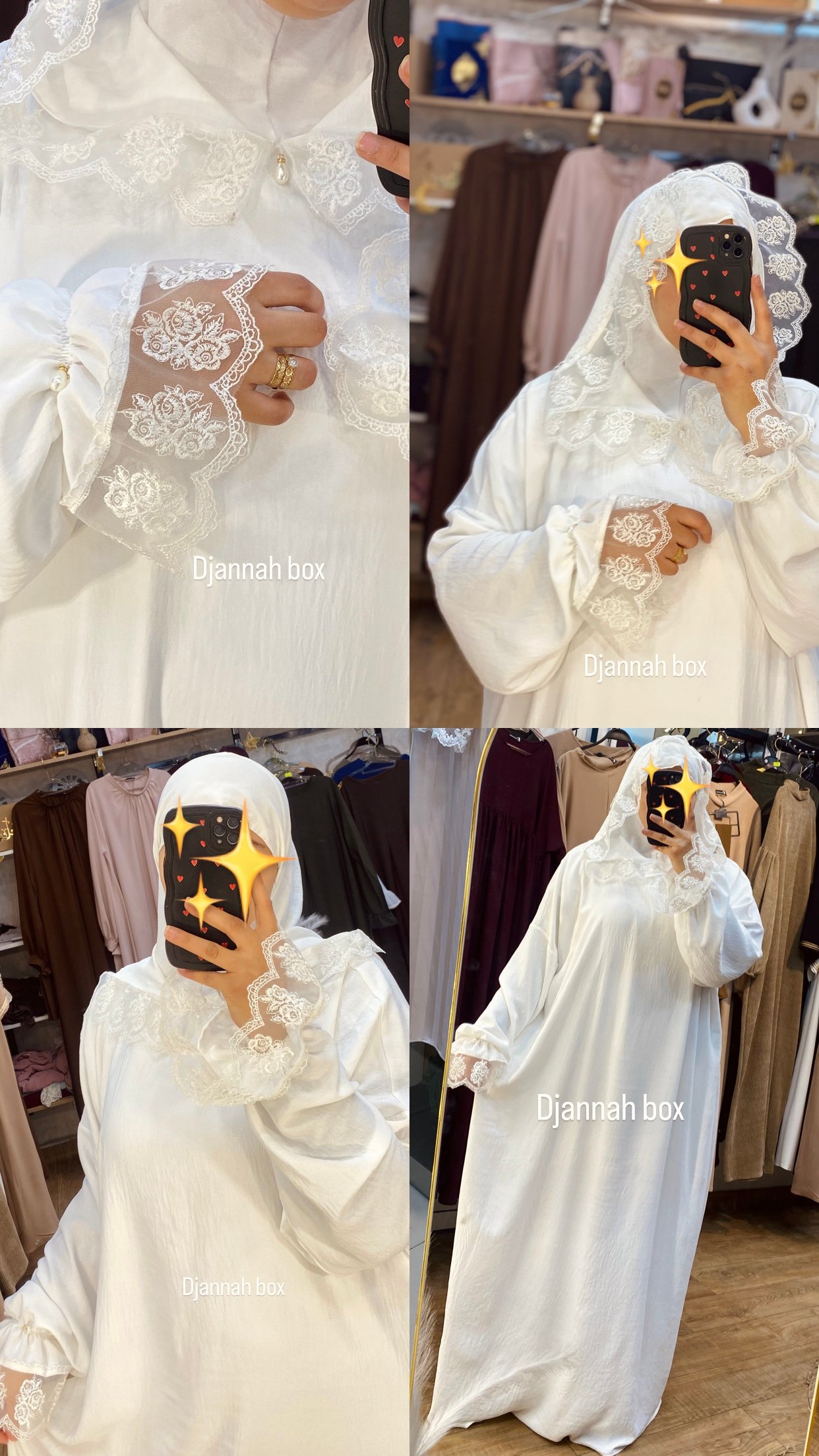 طقم صلاة capuchon أبيض