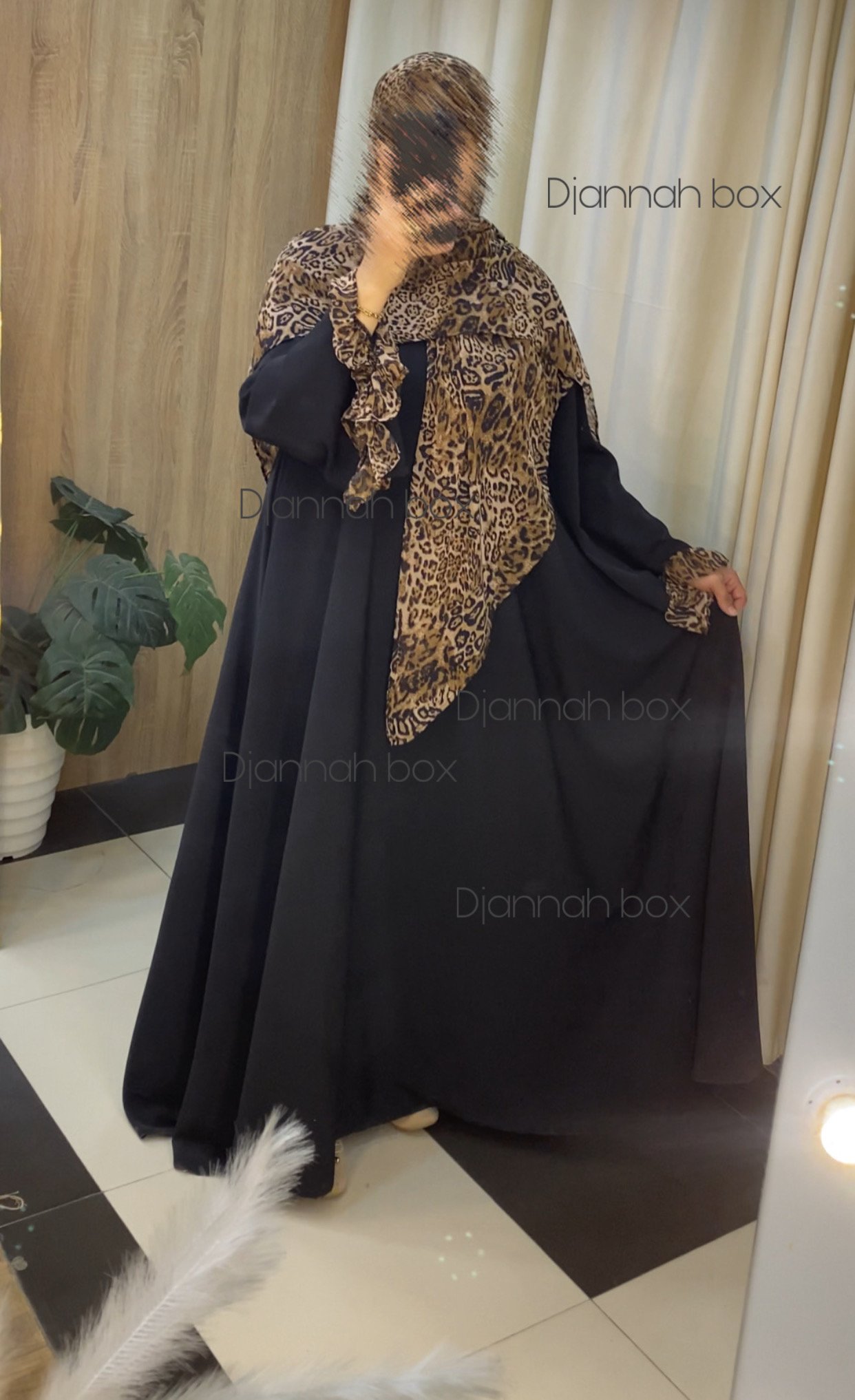 Ensmbl abaya leop #b
