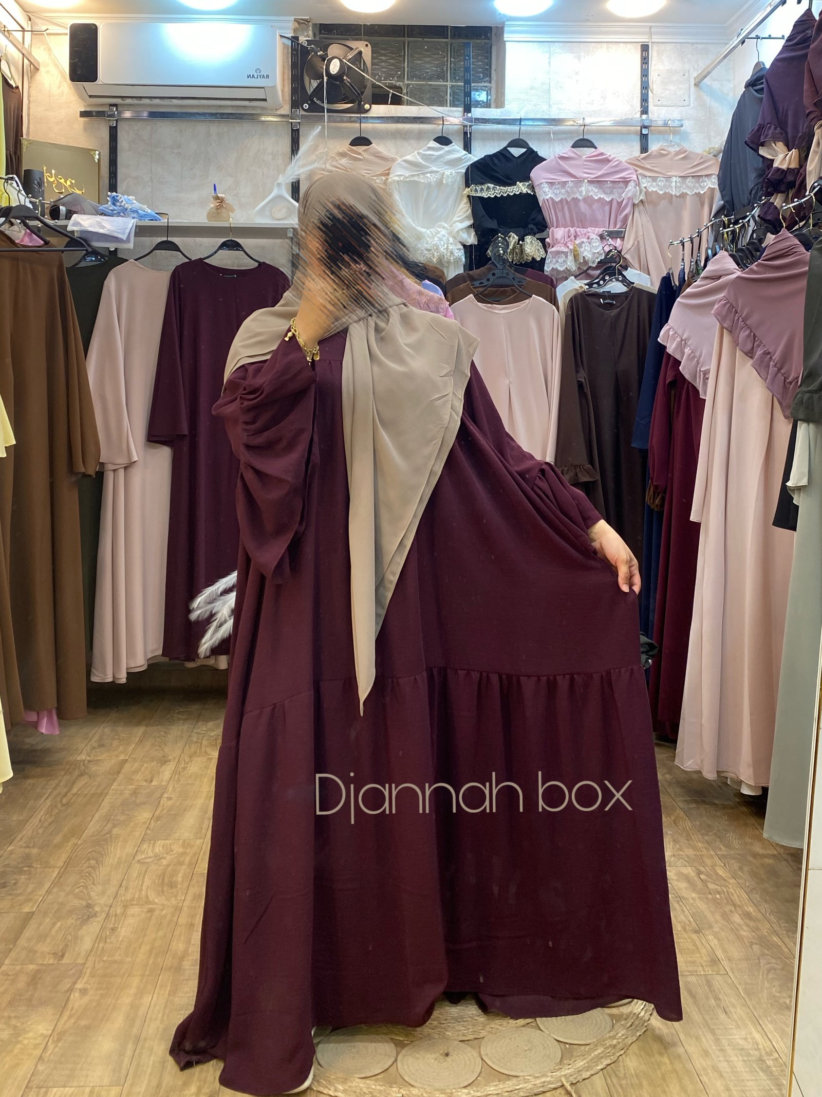 Robe hijab yasmine burgandy
