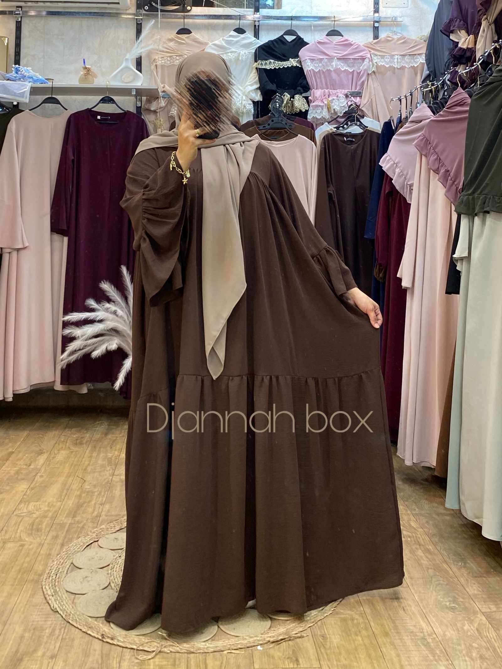 Robe hijab yasmine marron 