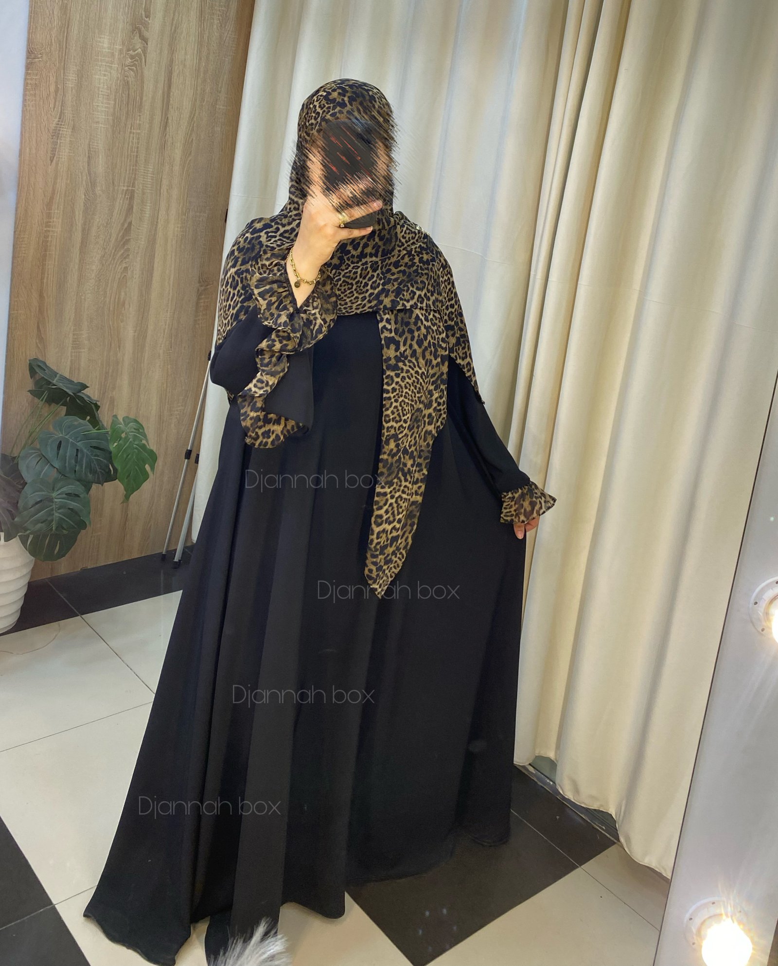 Enseble abaya leop #m