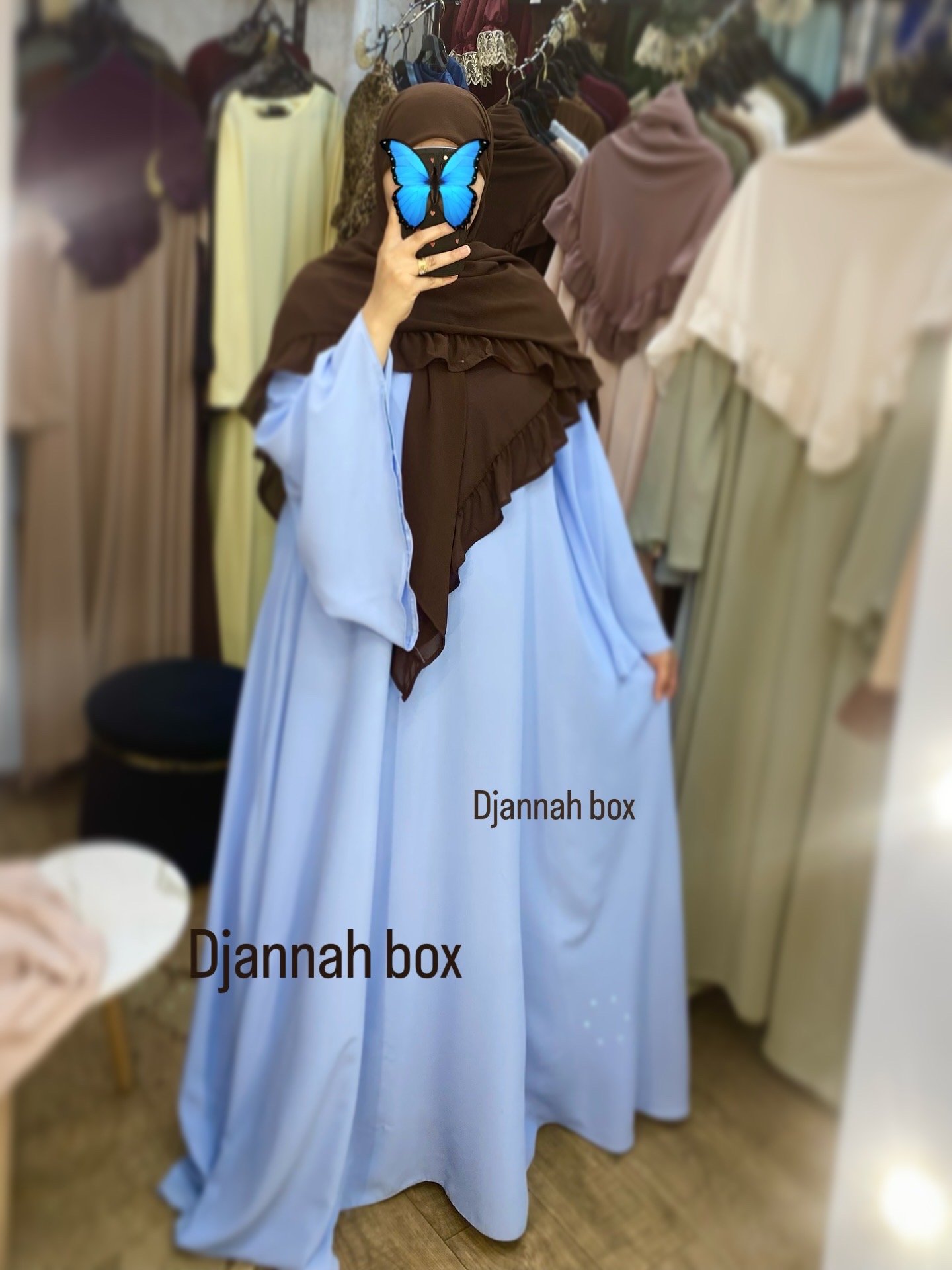 Abaya tulip bleu ciel
