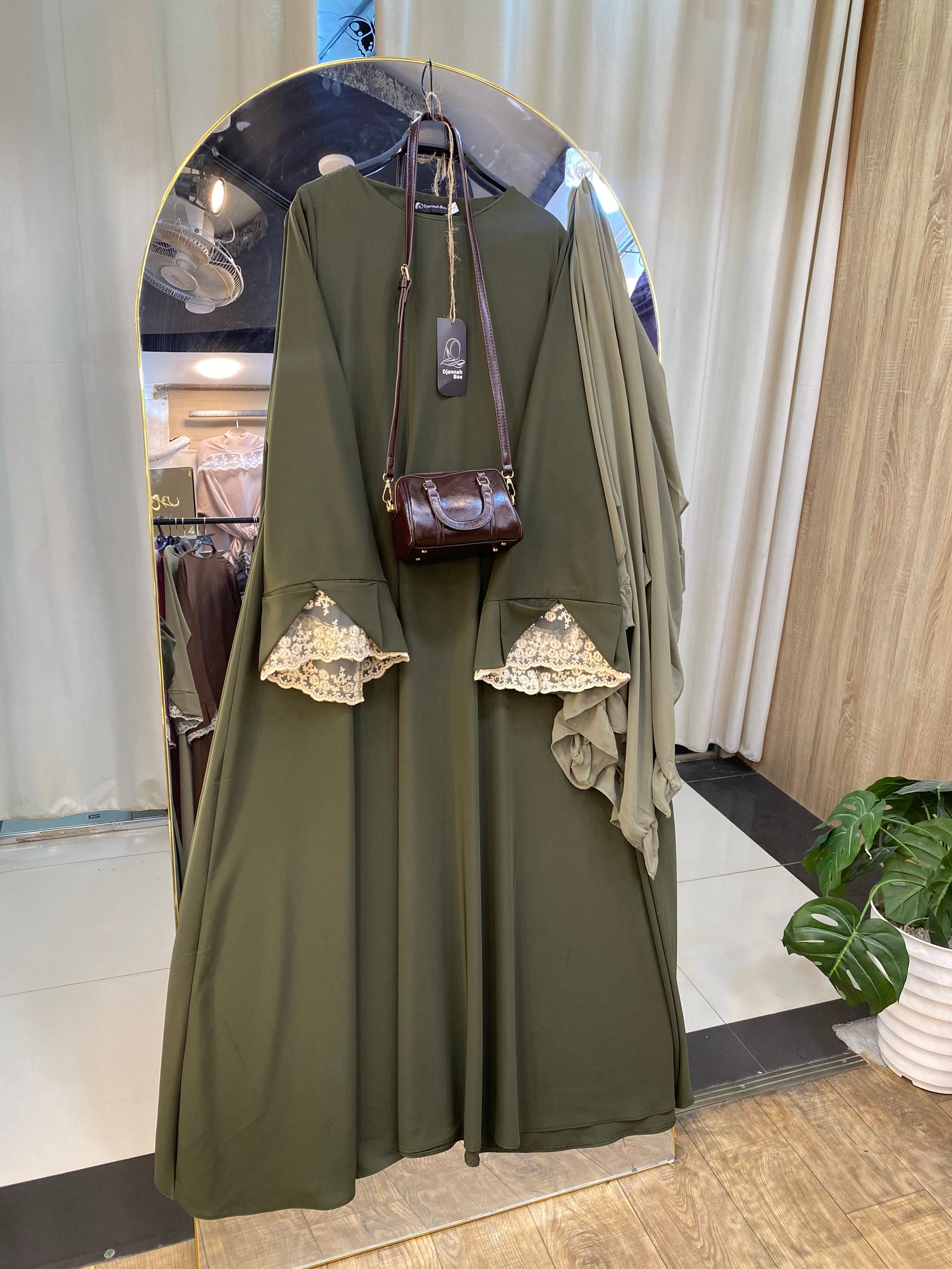 Ensmbl dentella vert bouteille + f vert pastel 