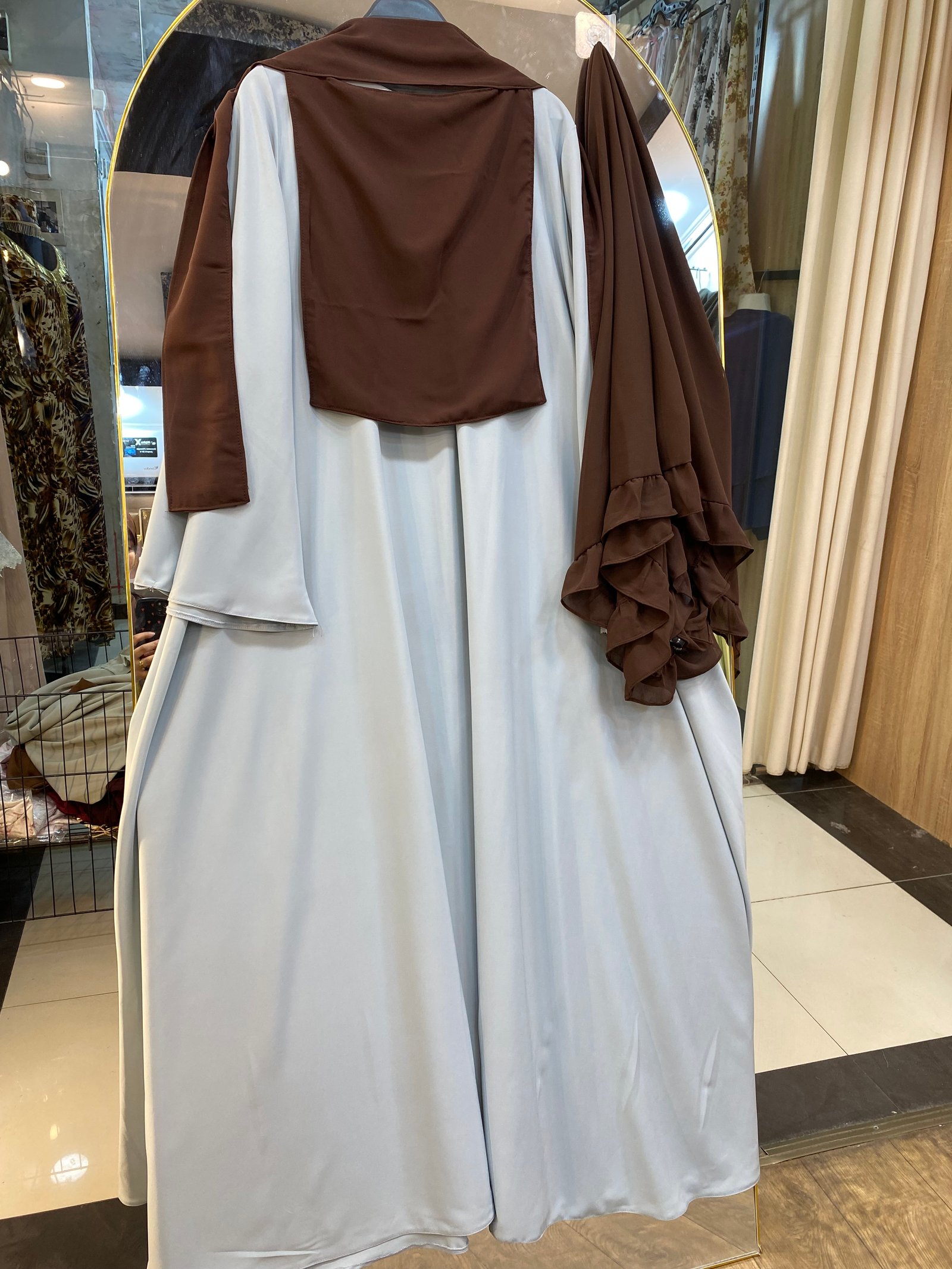 Enblm eleg bleu + ( foulard + niqak ) marron 