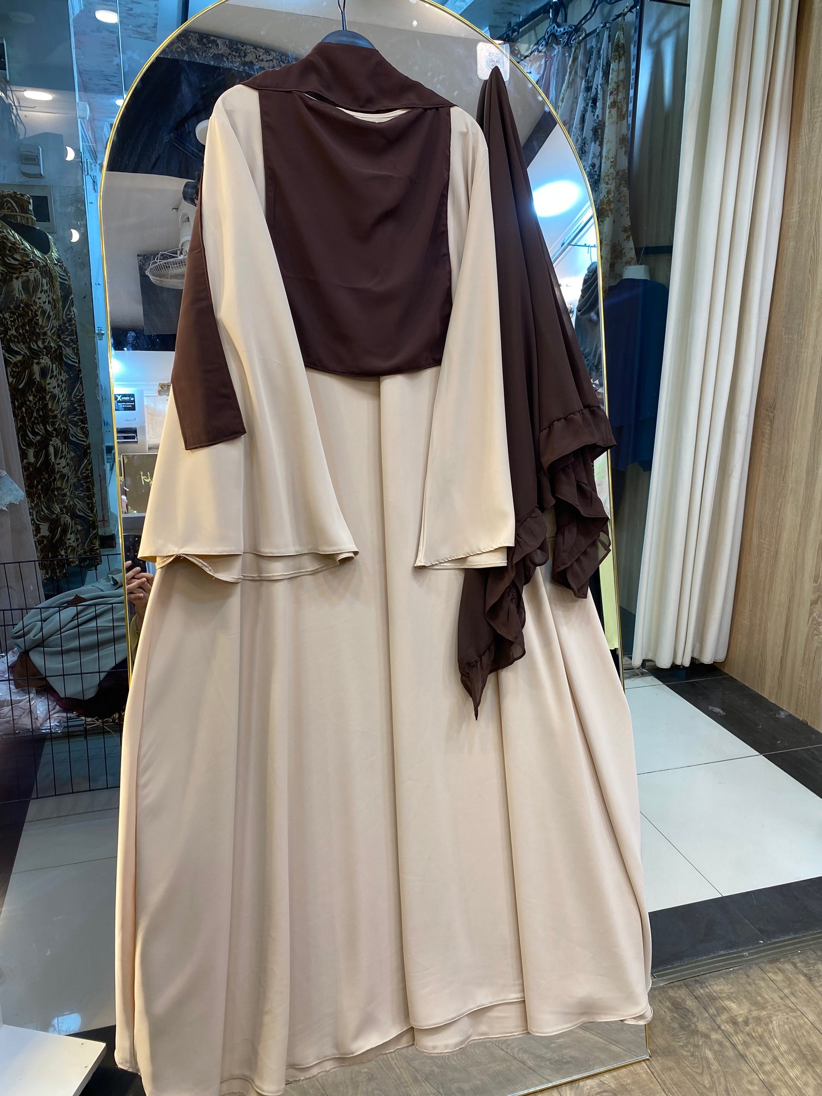 Enbl eleg biege + ( foulard + niqak ) marron 